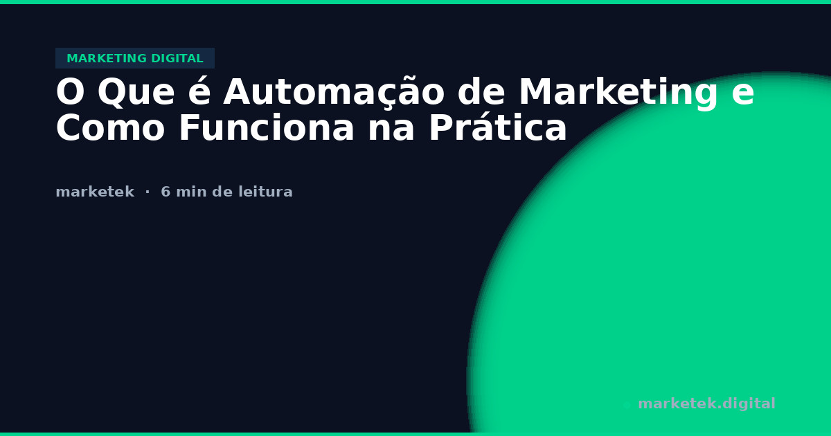 O Que é Automação de Marketing e Como Funciona na Prática - Marketek
