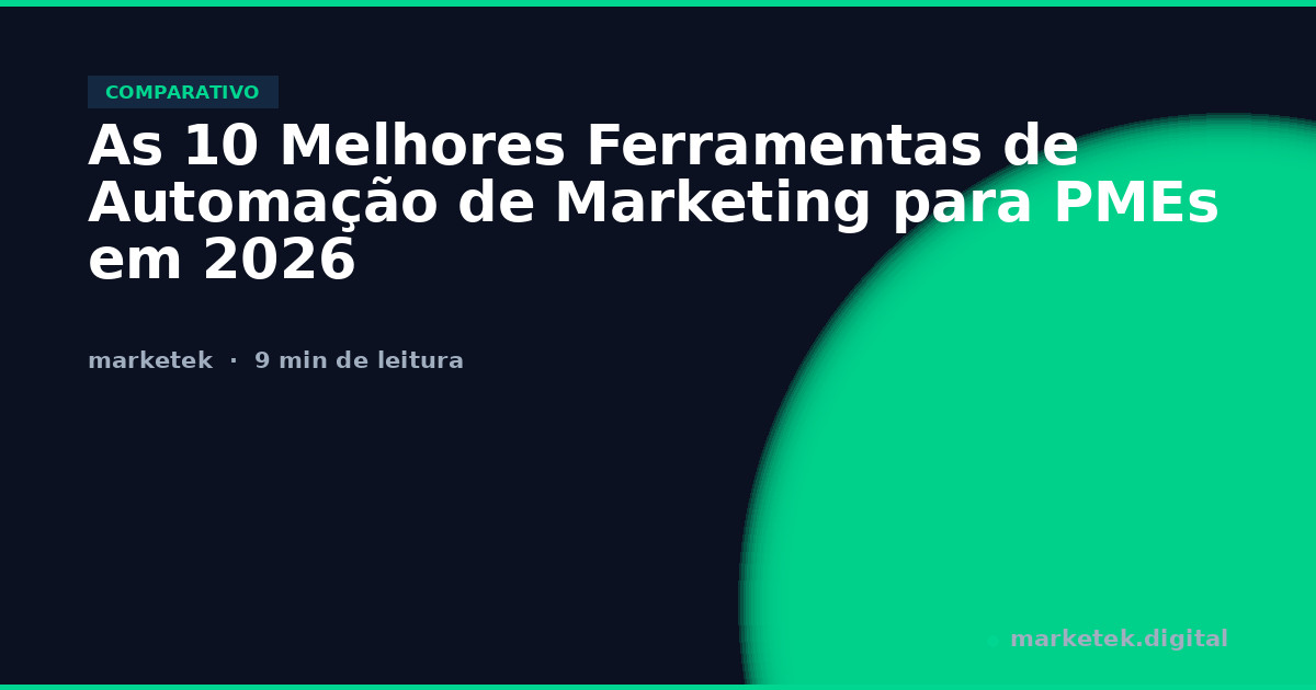 As 10 Melhores Ferramentas de Automação de Marketing para PMEs em 2026 ...